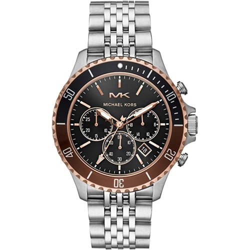 Michael Kors Men's Bayville Silver/Black Chronograph Watch - MK8725